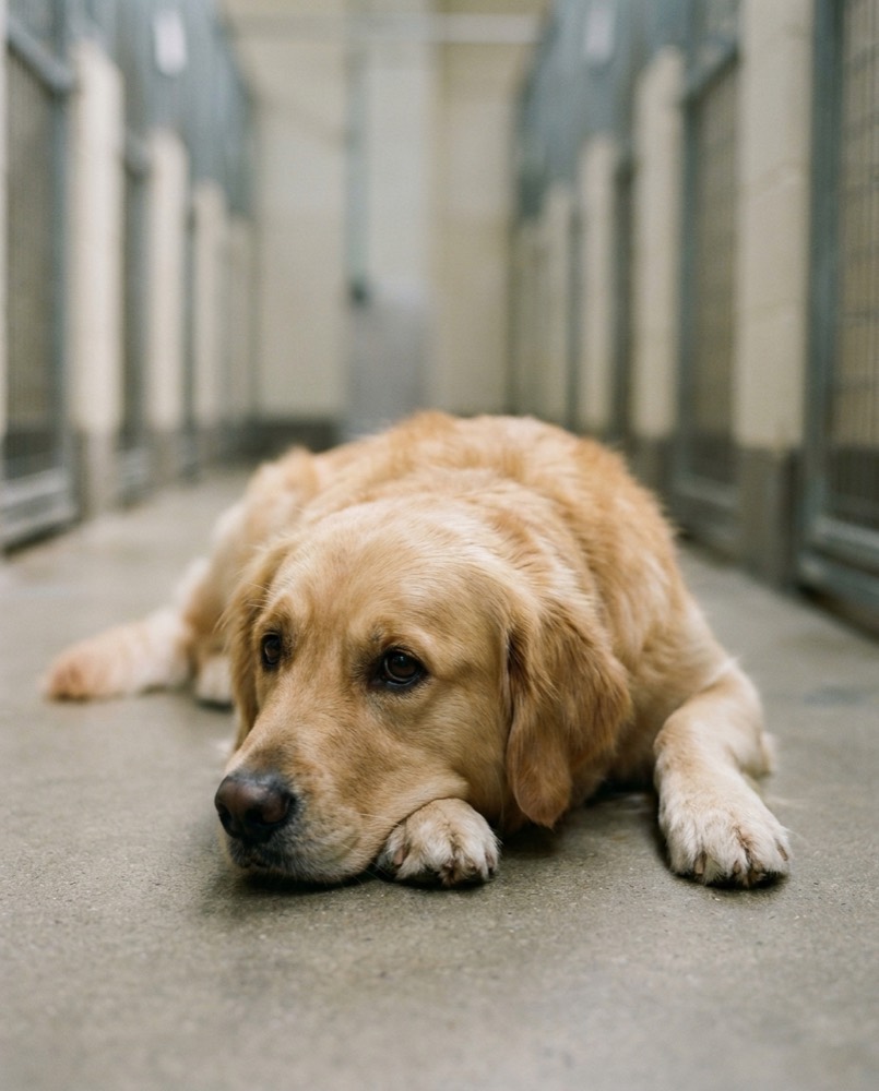 A dog at the shelter